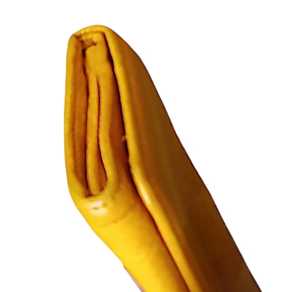 PRADA Mustard Yellow Pebbled Leather Bi Fold Wallet - Picture 10 of 11